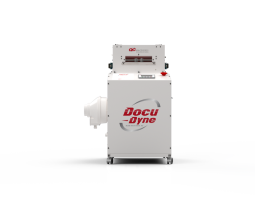 DocuDyne lab corona treater by QC Electronics for substrate research, process development, and production scale-up simulation